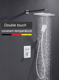 Бял стъклен термостатен душ Blandini Glossy Touch